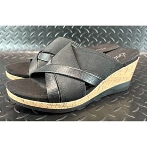 Kim Rogers Black Cork Heels Size 9 Women's Low Heel